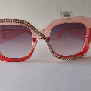 Pink Rhinestones Sunglasses
